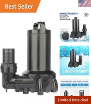 Compact Submersible Pump 5000GPH with Overheat Protection for Garden Fou... - $290.81
