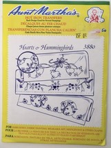 Aunt Martha&#39;s Hot Iron Transfers 3880 Hearts and Hummingbirds New Oldstock - £4.63 GBP