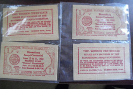 Lot of 4 Vintage 1952 Bloomsburg Sesqui Centennial Wood Nickel Bills LOOK - $15.84