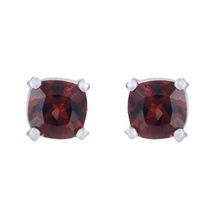 0.90.Ct Cushion Cut Red Garnet Women&#39;s Stud Earrings 14k White Gold Finish  - £70.17 GBP