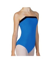 Bal Togs 6003 Women&#39;s Large (8-10) Blue With Black Trim Camisole Leotard - £14.94 GBP