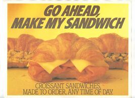 Wendy's Go Ahead, Make My Sandwich Placemat 1980's - $13.86