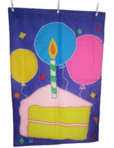Vintage Garden Yard Banner Flag Baby 1st Birthday 90s colorful cake cand... - £23.34 GBP