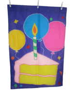 Vintage Garden Yard Banner Flag Baby 1st Birthday 90s colorful cake cand... - £23.70 GBP