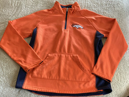 Denver Broncos Football Boys Orange Blue Zip Neck Long Sleeve Shirt 14-16 - $17.15