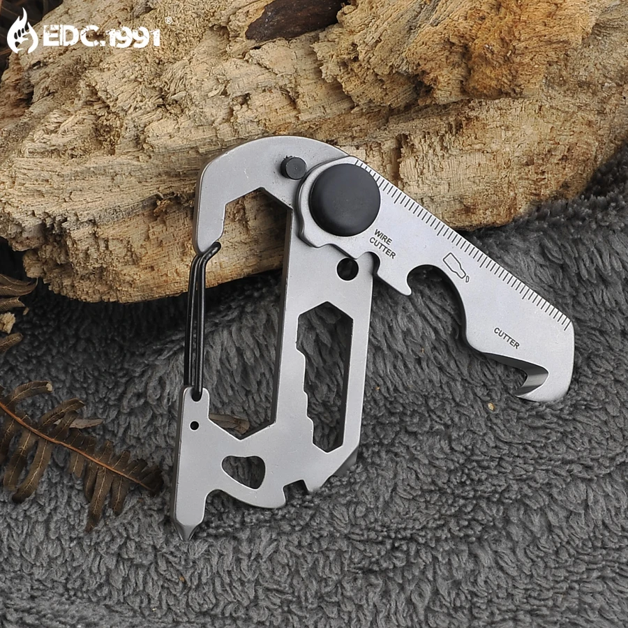 Gets multi functional outdoor camping carabiner creative key ring seat belt knife tools thumb200