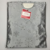 Holiday Time 48&quot; Christmas Tree Skirt Silver Snowflake Fringe Holiday Ho... - £19.53 GBP