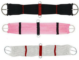 Western Horse Saddle Rope Girth Cinch Black / Red size 22 24 28 30 32 33... - $11.61+