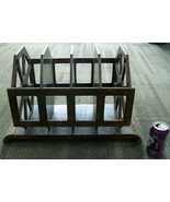 Antique Vintage Wooden Magazine or Record Holder deco hex wagon wheel shape - €86,62 EUR