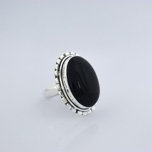 Natural Black Onyx Gemstone 925 Silver Ring Handmade Jewelry Ring All Sizes - £5.84 GBP