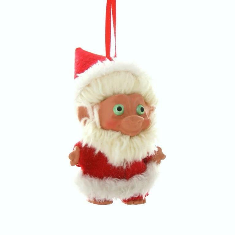 SANTA TROLL CHRISTMAS TREE ORNAMENT 3.5&quot; Funny Retro Style Resin Cody Fo... - $9.95
