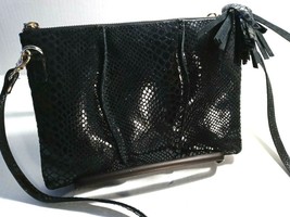 Sharif  1827 Black  Leather Crossbody Purse - $36.62