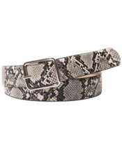 MSRP $35 I.n.c. Snake-Embossed Belt with Classic Buckle White Size Medium - $24.75