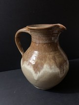 Hand Made Large 7&quot; Tall Studio Art Pottery Pitcher Signed S. Toms - $27.67