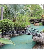 Outdoor 8-Ft Heavy Duty Black Metal Arch Garden Bridge with Side Rails - $12,359.52 MXN
