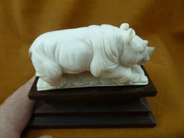(rhino-15) medium Rhinoceros Rhino of shed ANTLER figurine Bali detailed... - £80.88 GBP