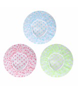 Shower Caps, 3 Pcs Waterproof Bath Caps Plastic Reusable Shower Caps Ela... - £10.36 GBP