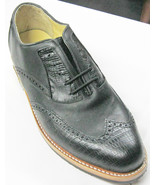 Men Black lizard wing tip  Classic golf shoes by Vecci - $241.11 CAD