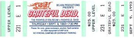 Vintage Grateful Dead Ticket Stub Septiembre 9 1993 Richfield Ohio Nuevo Untorn - £51.41 GBP