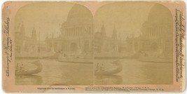 1893 Real Photo Stereoview Worlds Fair Chicago Scenes around Administration Bldg - £18.40 GBP