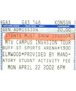 MTV Campus Invasion Tour Ticket Nickelback April 22 2002 Buffalo New York - £11.62 GBP