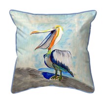 Betsy Drake Talking Pelican - Female Large Indoor Outdoor Pillow 18x18 - £37.50 GBP