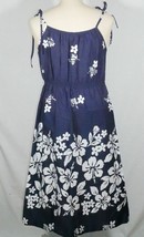 Vintage Ui-Maikai Dress Hawaiian Blue White Floral Halter - £39.81 GBP