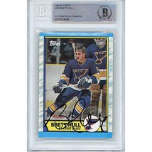 Brett Hull St Louis Blues Auto 1989 Topps Hockey Card Signed Memorabilia Beckett - $129.99