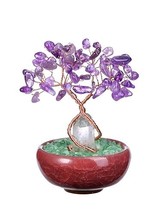 Amethyst Healing Crystal Tree Natural Amethyst Gemstone Tree Life Copper... - £24.26 GBP