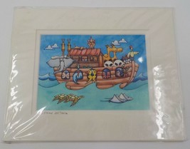 Holly Kitaura Fine Art Print Noah&#39;s Ark Animals 8X10 Matted 8X5.5 Signed Picture - £15.94 GBP