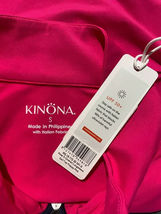 NWT KINONA Preppy Hot Pink 1/4 Zip Long Sleeve Mock Golf Tennis Shirt Size S image 3