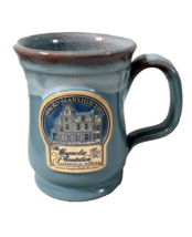 Deneen Pottery Coffee Mug Magnolia Plantation Baird Mansion Gainseville Blue  - £10.84 GBP