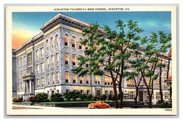 Technical High School Building Scranton Pennsylvania PA UNP Linen Postcard T23 - $3.91