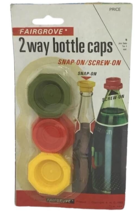 Fairgrove 2 Way Bottle Caps Pop Beer Cover Snap On Screw Kitchen 3 Vintage - $13.50 CAD