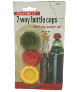 Fairgrove 2 Way Bottle Caps Pop Beer Cover Snap On Screw Kitchen 3 Vintage - $13.50 CAD