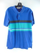Sears Roebuck Blue Striped Cotton Polo Shirt L - £19.48 GBP