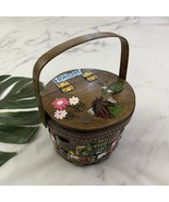Caro Nan Vintage 60s Basket Purse Hand Painted Round Signed Shoe Box Hol... - $1,387.52 MXN