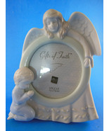 Vintage RUSS porcelain picture frame 5.75 tall for 3X3 photo Angel Prayi... - £8.58 GBP