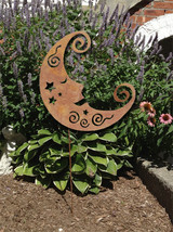 Gifts for her / Moon / Wall / Garden Stake / Art / Metal - £37.57 GBP