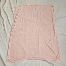 Vintage Pink Chenille Baby Girl Blanket 42x32&quot; Solid Plain - £38.87 GBP