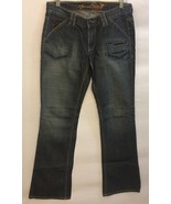 Womens Old Navy Special Edition Boot Cut Jeans with Faux Brown Leather T... - $6.92