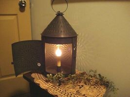 Fireside Lantern Light in Kettle Black Tin - 17 inch tall image 3