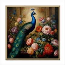 Peacock Flowers Ceramic Tile Vintage Style Backsplash Border Floral Wall... - $15.14