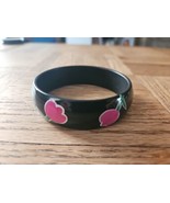 Vintage Bangle with Pink Flowers Slip On Bangle Bracelet, Black 3&#39;&#39; - $9.99