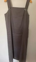 Sarah Pacini Linen Jumper Dress Women Size 4 Gray Wide Strap Sleeveless - £40.80 GBP