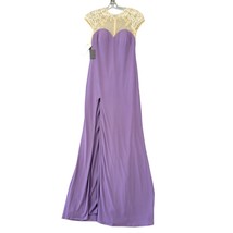 La Femme Women Dress Size 10 Purple Maxi Formal Preppy Sequin Lace Cap S... - $71.10