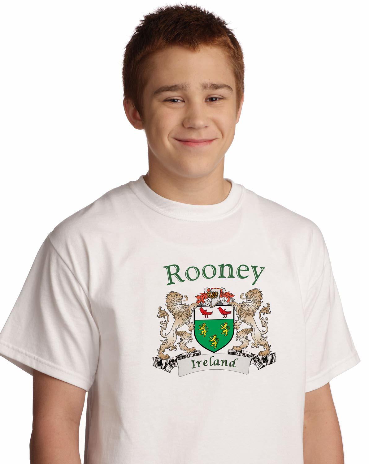 Rooney Irish Coat of arms tee Shirt in White - $15.63+