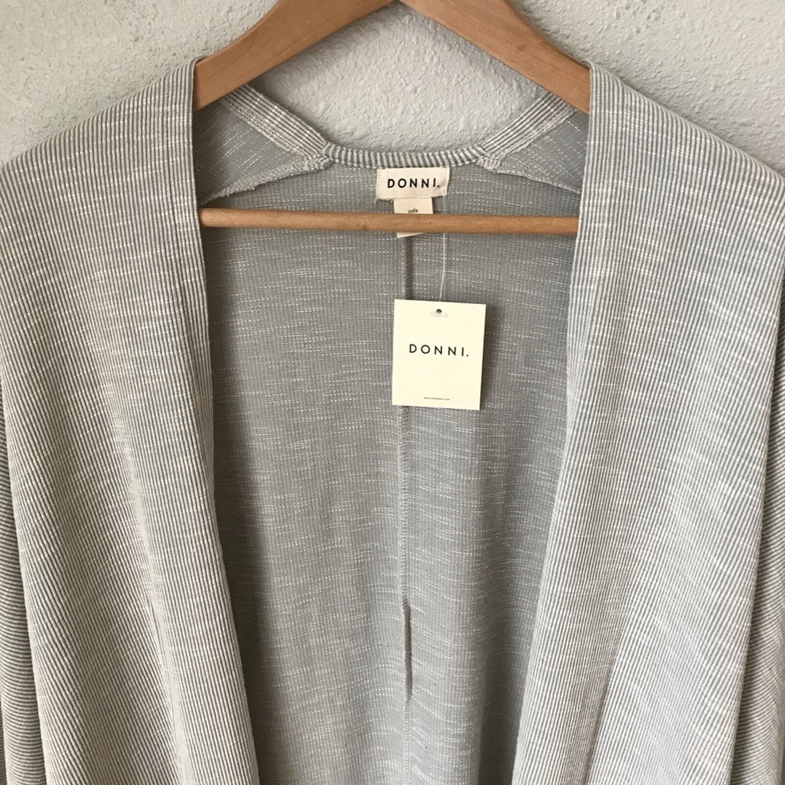 Donni Ribbed Sweater Sandwash Cardigan One Size OS NWT Item image 2