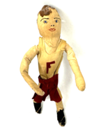 Vintage Crepe Paper Doll Wrapped Wire Poseable Boy Male Handmade Figure ... - €27,39 EUR