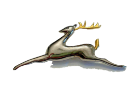 Brooch Silver Gold Tone Jumping Reindeer Marked LC Liz Claiborne Jewelry... - £17.06 GBP